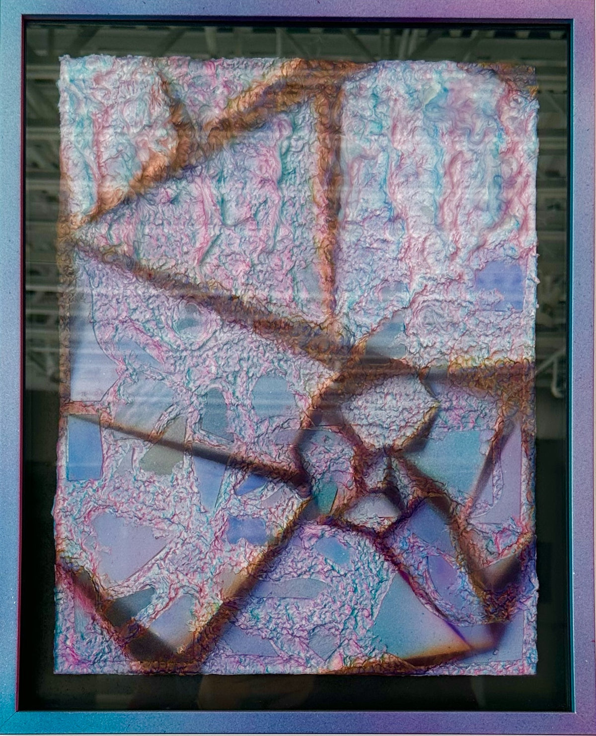 Ice #1 | Don Urness | Original Recycled Paper and Airbrush | Framed